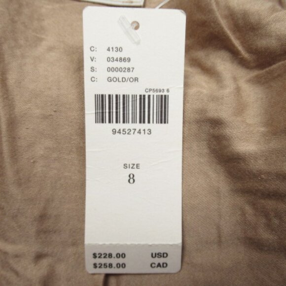 Anthropologie Maeve One-Shoulder Sequin Mini Dress Gold Size 6 - Picture 13 of 14